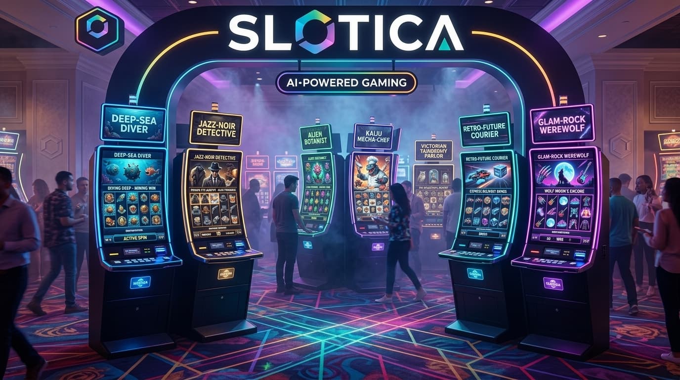 Vegas casino floor — branded Slotica Zone