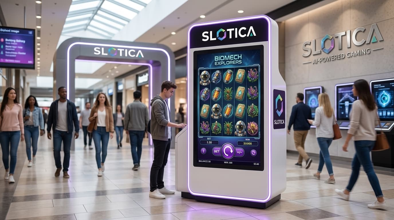 Standalone Slotica kiosk — public space