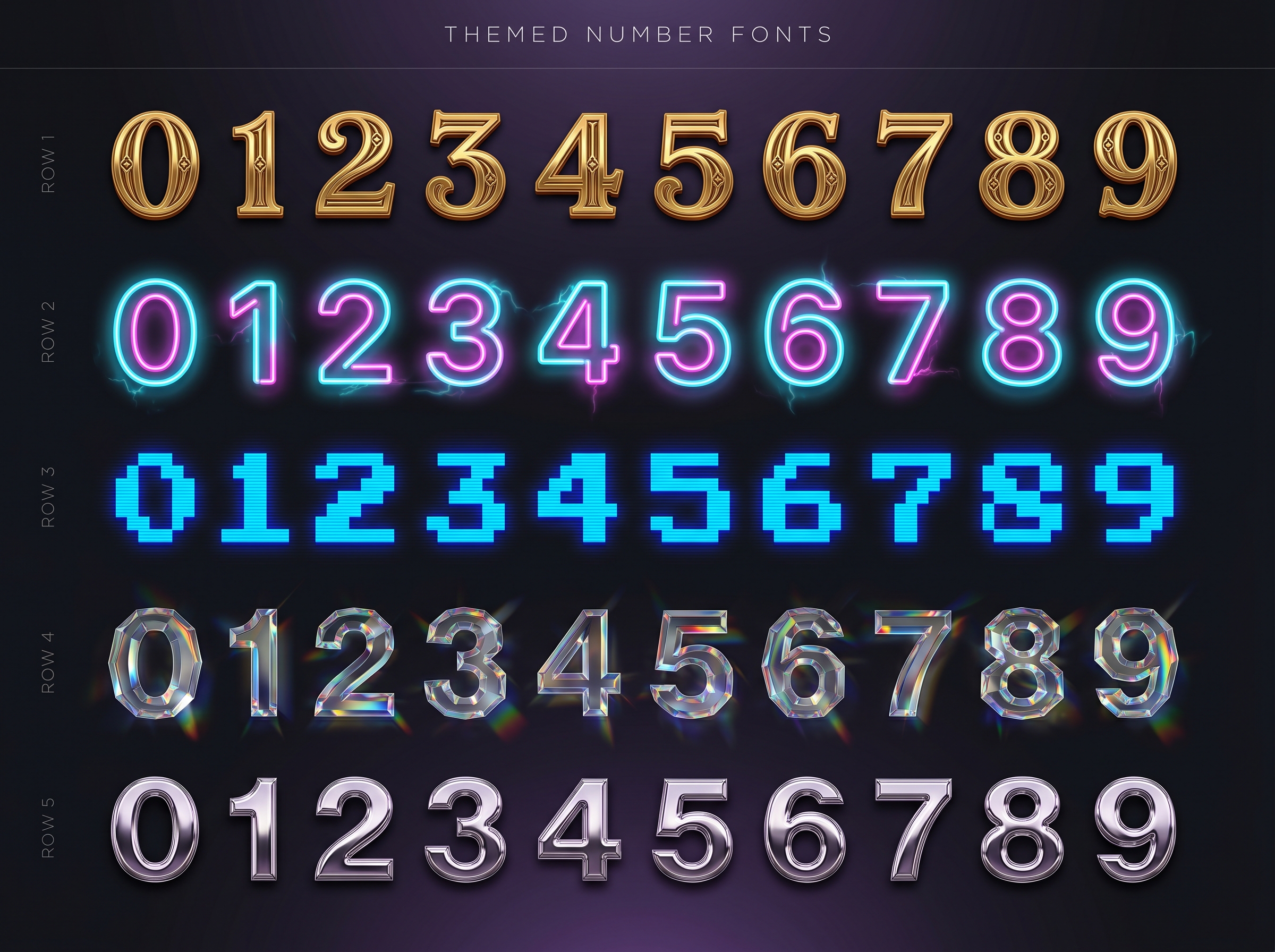 Themed Number Fonts