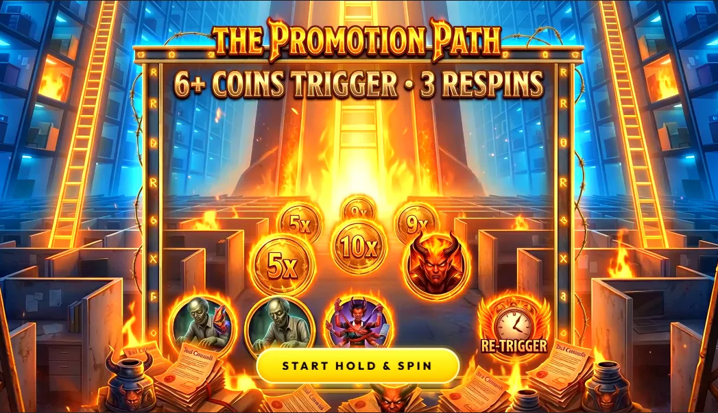 A bonus that explains itself: The Promotion Path card lays out the Hold & Spin round before it begins.