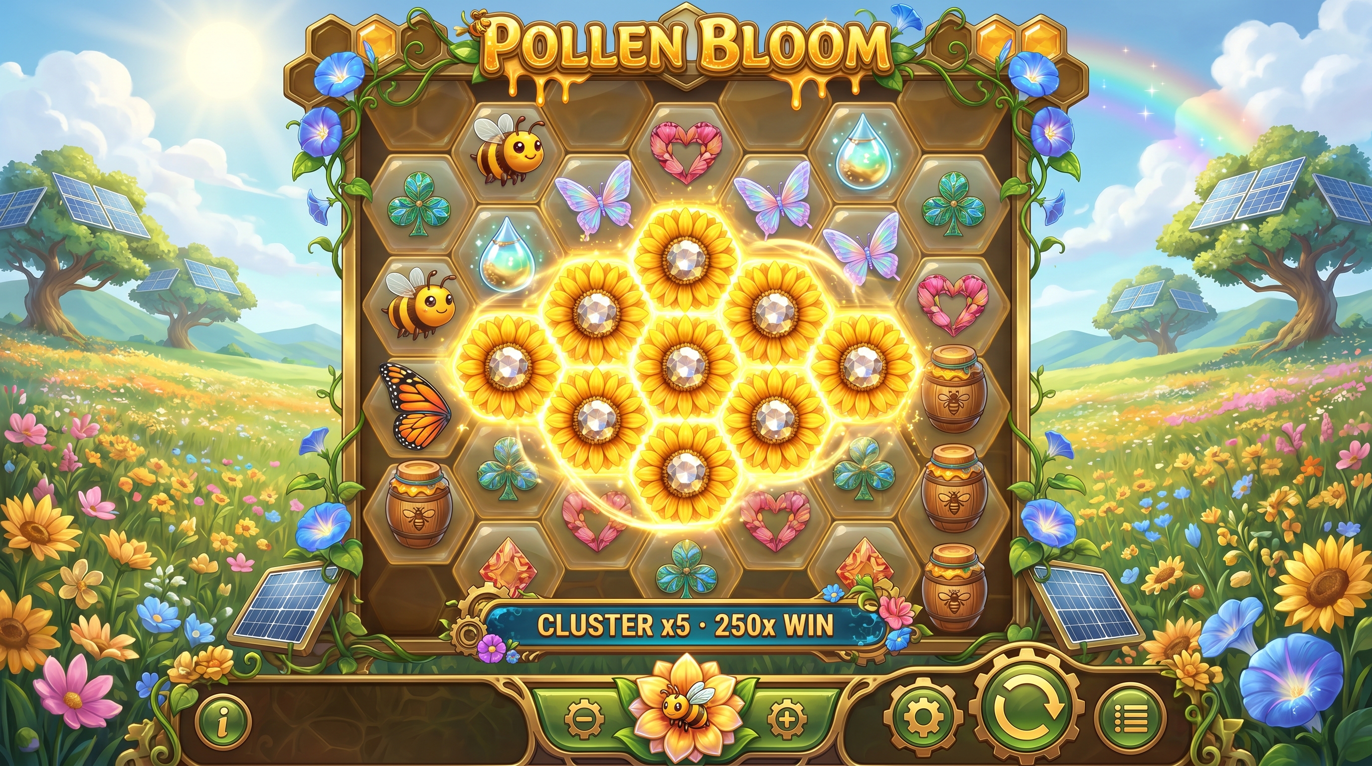 Pollen Bloom — Solarpunk slot game