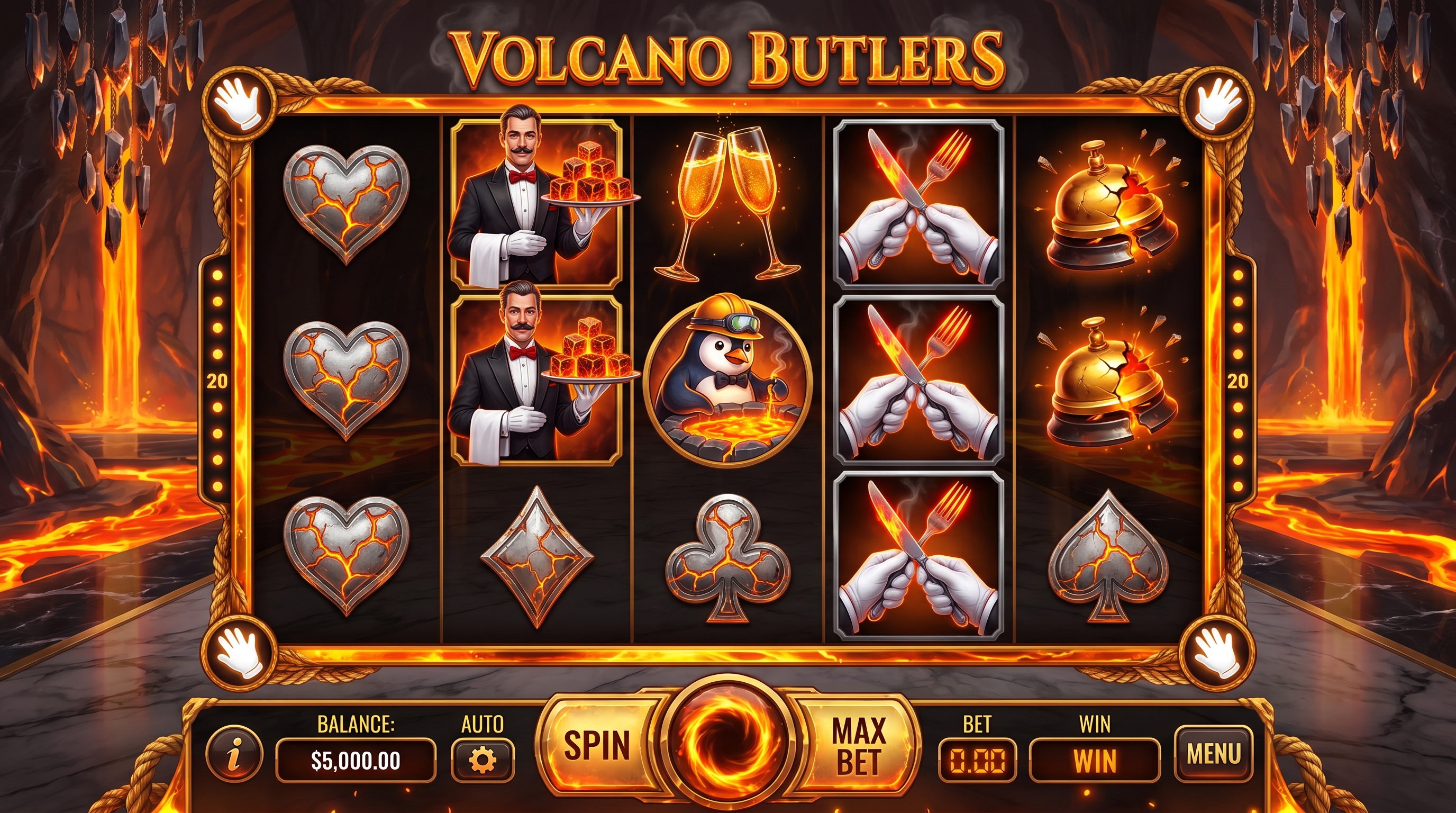 Volcano Butlers — Molten Formal slot game